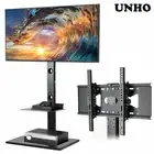 Thick Plate Floor TV Stand w/ PS4 xBox Sky Box Mount Sheves for 32-65 Inch Flat