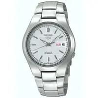 在飛比找蝦皮購物優惠-SEIKO WATCH 精工盾牌五號時尚風情格菱紋銀白面機械