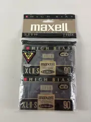 2 Maxell XLII-S 90 Blank Audio Cassette Tapes ~ New-Old-Stock ~ Sealed
