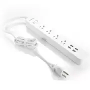 4-Outlet Surge Protector with 4 USB Output Power Strip Charging Station - 5 Feet