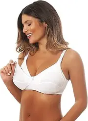 [Istintiva] Mamma - Non-Wired Nursing Bra Made of Cotton, Unpadded, Clips for one-Sided Opening with one Hand, Soft Bra for Pregnant Women Without Underwire