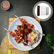 BBQ Sticker Set Barbecue Meat Skewer Tool Metal Skewers for Kabob