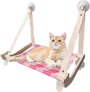 Cat Window Hammock, Foldable Cat Perch, Kitten Hammock Bed, Window Mounted Hammock, Foldable Cat Hammocks Bed for Indoor Cats with Stable Window-Mounted Design and Strong Suction