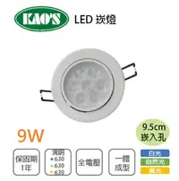 在飛比找樂天市場購物網優惠-KAO'S 9.5公分 LED崁燈 新款9W MANGO 一