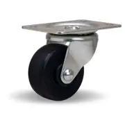 Hamilton Leader Swivel Caster, 2.5-inch Ebonite Solid Rubber Wheel, 175 lbs Load