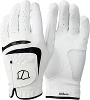 WILSON Grip Plus Golf Glove - Men's Left Hand, White/Black, Medium