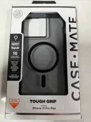 BRAND NEW Case-Mate Tough Grip MagSafe Case For iPhone 15 Pro Max, Smoke Black