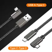 90° USB Type C Fast Charging Lead Power 5Gbps Data Link Cable For Meta Quest 3/2