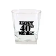 40th Birthday Badge Scotch Glass