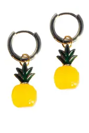 seree Harvest Pineapple Jade stone charm earrings in Yellow at Nordstrom One Size