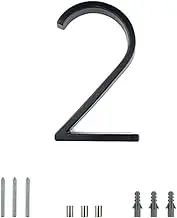 Weforu Modern House Number Sign, 6 Inch Door Numbers Signage Plaque Street Home Address Numerals Zinc Alloy (2)