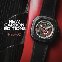 在飛比找momo購物網優惠-【SEVENFRIDAY】碳纖維限定版 紅寶紅 自動上鍊機械