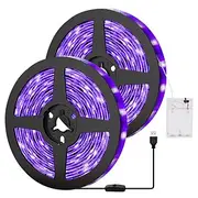 LED UV Black Light Strip Purple LED Light Strip USB Interface with Switch or Battery Box SMD2835 380-400NM UV LED No-waterproof Black Light Lamp Suitable for F