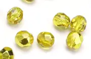 50 Yellow Gold Metallic Faceted Beads 6MM