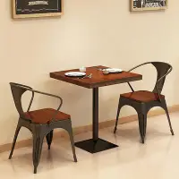 在飛比找Yahoo!奇摩拍賣優惠-現代餐廳實木餐桌 奶茶店咖啡廳飯店兩人桌椅接待室休息區餐桌椅