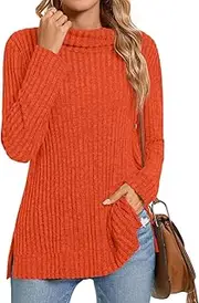 [TAOHUADAO] 2024 Women Turtle Neck Jumpers Casual Fall and Winter Sweater for Women