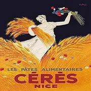 Advertising Poster from France Featuring Ceres The Roman Goddess of Grain (Demeter in Ancient Greek) for Pasta Pasta are Foods Made from a kneaded Mixture of Flour Semolina Spelled buckwheat Rice or