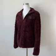 Pendleton Jacket Womans Small Fuzzy Zip Lined Red Sherpa Coat NWT