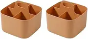 2 PCS Stackable Plastic Caddys with Handle, Modern, Bold Organizer, Orange