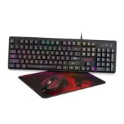 S107 Gaming Keyboard and Mouse Combo Large Mouse Pad S107-SET Black-NewVison
