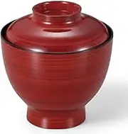J-Kitchens Miso Soup, Bowl, Shiramine Red Tea Brush, Dishwasher Safe, Thermosetting Special Resin, 3.5 x 3.7 inches (8.9 x 9.3 cm), 7.6 fl oz (220 cc), Made in Japan