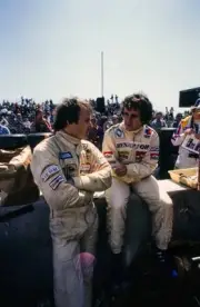 Gilles Villeneuve with Alain Prost during the United States GP Wes- Old Photo