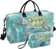 [YXYZRMY] Sea Turtle Underwater Travel Duffel Bag Gym Bag Sports Tote Bag with Multiple Interior Pockets Shoulder Weekender Bag for Women Men with Toiletry Bag 20.5”x 7.9”x 13.8”, Multi-Colored, one