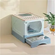 Foldable Cat Litter Box Extra Large Top Entry with Lid Cat Pan Privacy and Easy Access for Cleaning Litter Tray