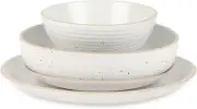 Lauren Modern Stoneware 16-Piece round Dinnerware Set, Plates and Bowls Set, Dis
