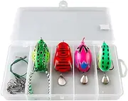 4Pcs Fishing Lures Silicone Trolling Bait with Blade Floating Lures Kit Top Water Lures for Freshwater Saltwater