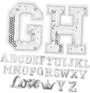 LIGHTAOTAO 56Pcs Alphabet Iron Patches for Clothing Hats Jeans Embroidered Letter Applique Patches for DIY Accessories Effortless Attachment Durable Sequin Design