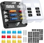 6 Way Auto Blade Fuse Box Block Holder Panel for Car Power Distribution