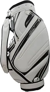 Ｓｉｍｈｏａ Golf Travel Bag Golf Bag with 5 Ways Dividers PU Leather Golf Cart Bag Golf Club Bag for Driving Range, Golf Equipment, Men, White