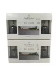 2X Hearth & Hand with Magnolia 5' Silver Bells Chain Christmas Tree Garland