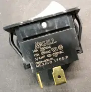 MCGILL 0851-0001N (5 PACK) ROCKER SPST 10A, 250VAC 15A, 125VAC 3/4HP, 125-250VAC