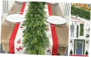 6 Ft Real Touch Christmas Garland,Thick and Lush，Soft Bendable, Lifelike Green
