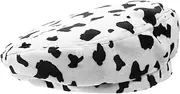 [Holibanna] Fashionable Women's French Beret Hat Women's Beret for Breathable Sunshade Trendy Small Hat Sheep Fleece Material Dot Print Black