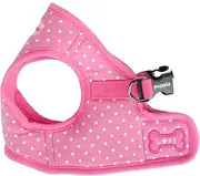 Puppia Dotty Step-in Vest Dog Harness No Pull No Choke Easy Wear Training Walking for Small Dog, Small, Pink