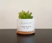 Personalised Planter Succulents Cacti Love grows here Couple Wedding Gift