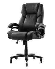 VEVOR Executive Chair High Back Office Chair Knob-Control Lumbar Support Black