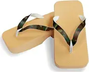 Hajime(一歩) [One Step] [Hajime] Geta Geta Clogs, Soft and Water Resistant, Made of Sponge, 10.6 inches (27 cm), BE/Camouflage x Green, Camouflage x Green (Meisai x Green/27), Maisai × Green, 27.0 cm