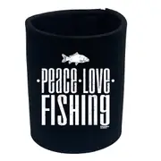 Dw Peace Love Fishing - Funny Novelty Stubby Holder