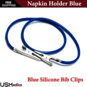 Dental Silicone Cord Flexible Crocodile Clips Napkin Holder Blue Tattoo BEADEN®