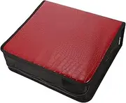 Alipis 200 Pieces DVD Storage Bag Storage Pouch CD Binder Sleeves Leather Wallet Zipper Hard Case Car Necessities Large Capacity DVD Bag Leather Bracers Red Leather Shell Travel Portable