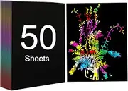 Laser Engraving Blanks Paper, 50Pcs A4 Rainbow Color Double Layer Scratch Sheets, Arts Crafts Laser Engraver Machine Material for Party Games Halloween Christmas Birthday Gift