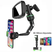 Rearview Mirror Phone Holder Universal 360 Degrees Rotating Car Phone Holder Car Rearview Mirror Mount Phone and GPS Holder for 47mm-71mm Wide Mobile Phones Us
