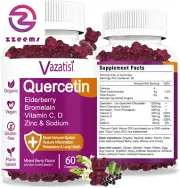 Quercetin Gummies, Organic Quercetin with Vitamin C and Zinc, Bromelain, Elderbe