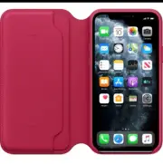 Genuine Apple iPhone 11 Pro Max Leather Folio - Raspberry MY1N2FEA
