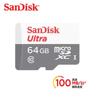 SanDisk 晟碟 讀取速度最高 100MB/s Micro SD 16/32/64GB記憶卡