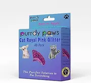 [Purrdy Paws] 40 Pack Soft Nail Caps for Cat Claws Royal Pink Glitter Medium